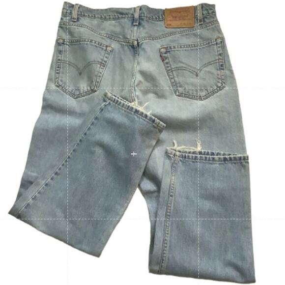 Levis 550 Red Tab Jeans Mens 34x30 Tapered Relaxed Light Wash Denim Streetwear - Picture 4 of 9